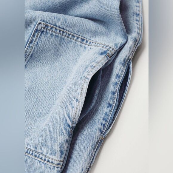 Mango Pocket Denim Pinafore Dress New - Picture 3 of 7